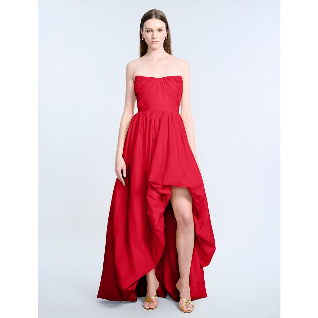 Bcbg High Slit Ball Gown In Red