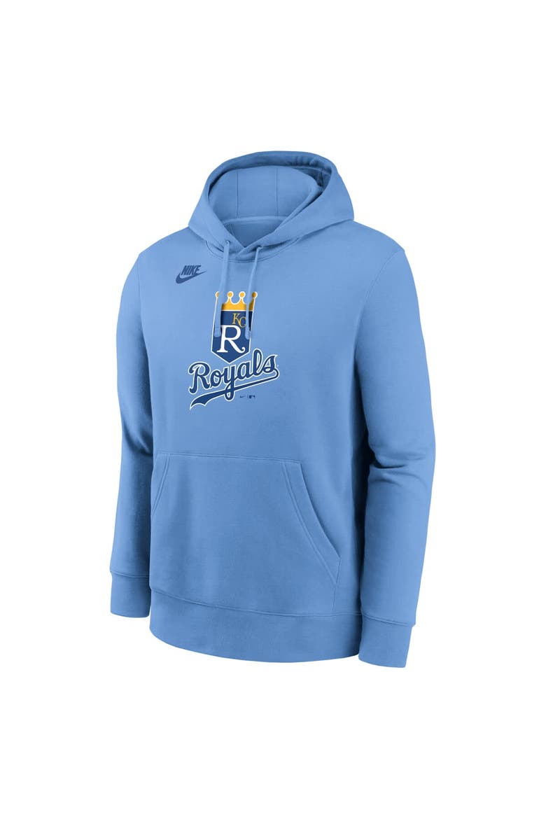 Men's Nike Light Blue Kansas City Royals Cooperstown Collection Logo Club Pullover Hoodie, Alternate, color, Light Blue