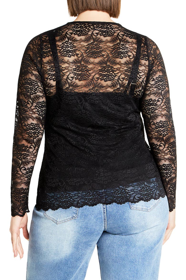 Selena Lace Top, Alternate, color, BLACK