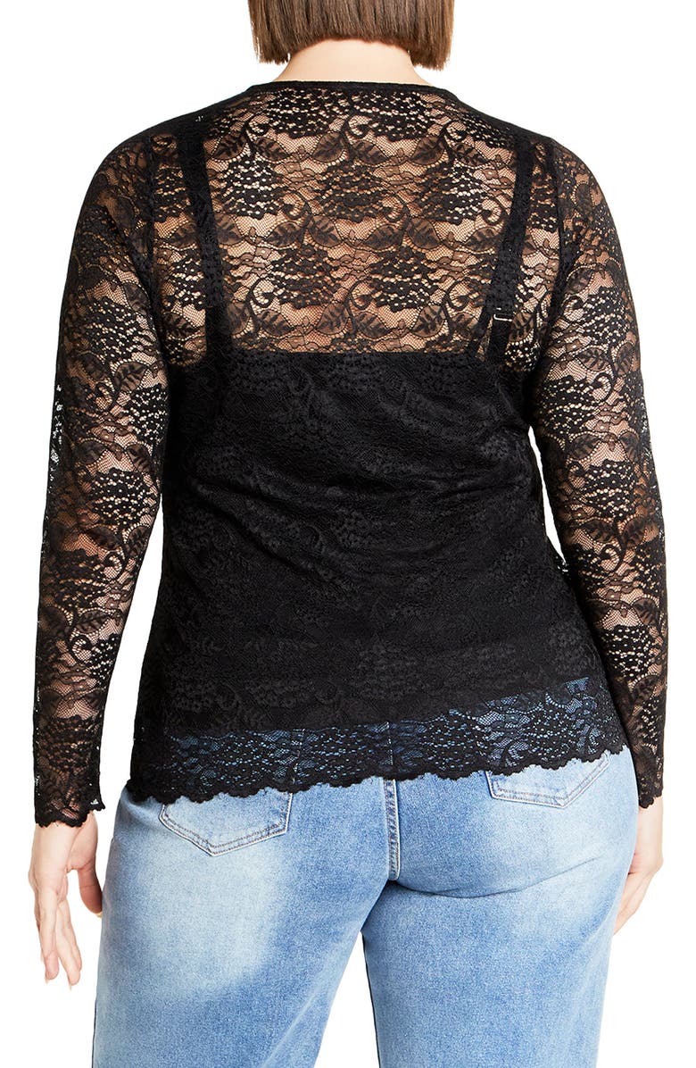 City Chic Selena Lace Top, Alternate, color,