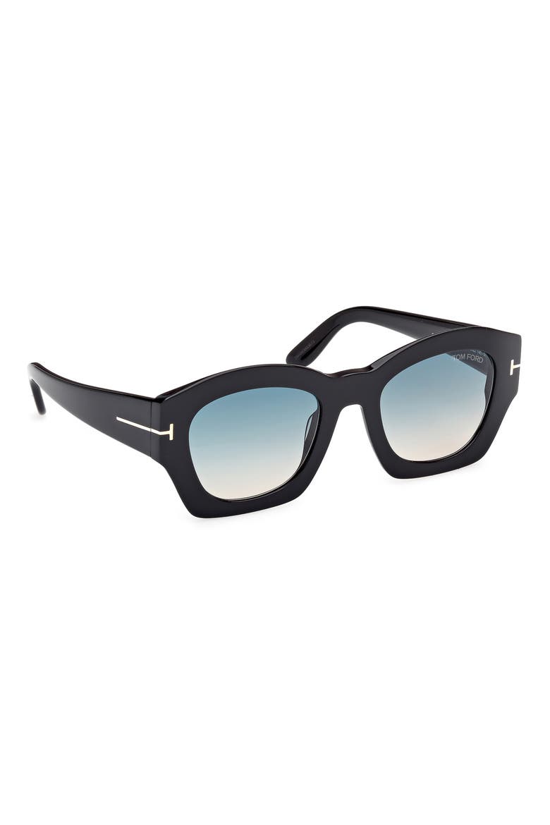 Guilliana 52mm Gradient Geometric Sunglasses, Alternate, color, BLACK/ GRAD TURQUOISE TO SAND