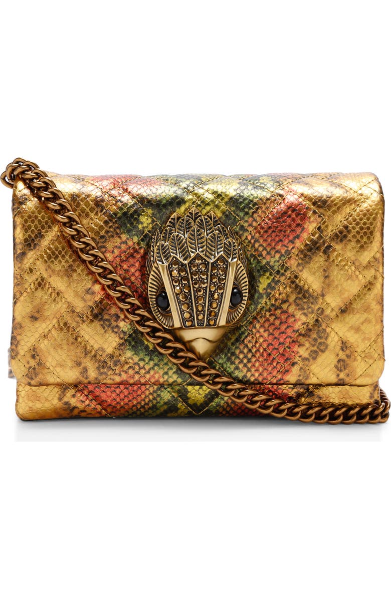 Kurt Geiger London Mini Kensington Snake Embossed Leather Convertible Crossbody Bag, Main, color,