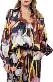 CIEBON Loren Floral Satin Top