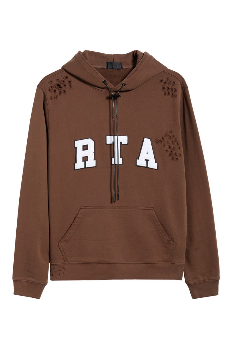 Markus Collegiate Frayed Hoodie, Alternate, color, BROWN COLLEGIATE