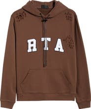 RtA Markus Collegiate Frayed Hoodie