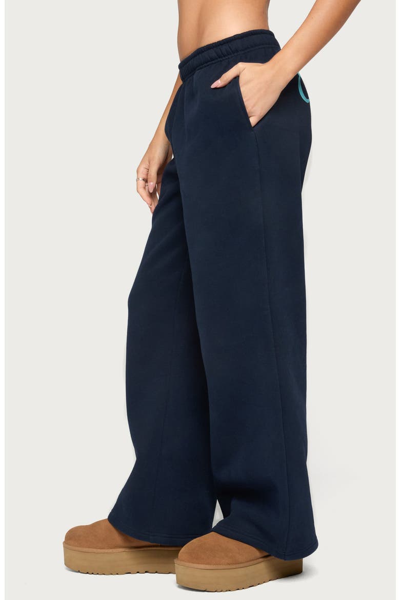 Miss Edikted Wide Leg Sweatpants, Alternate, color, NAVY