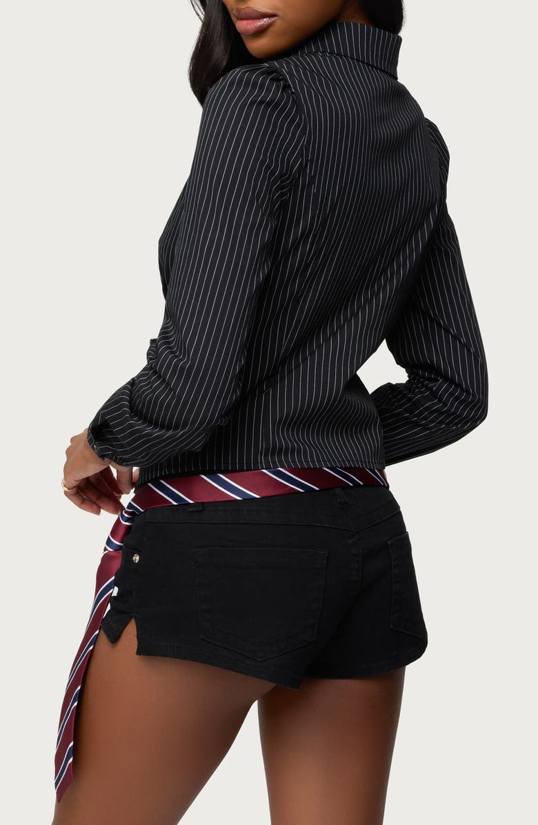 EDIKTED Tailored Pinstripe Button-Up Shirt, Alternate, color, 
