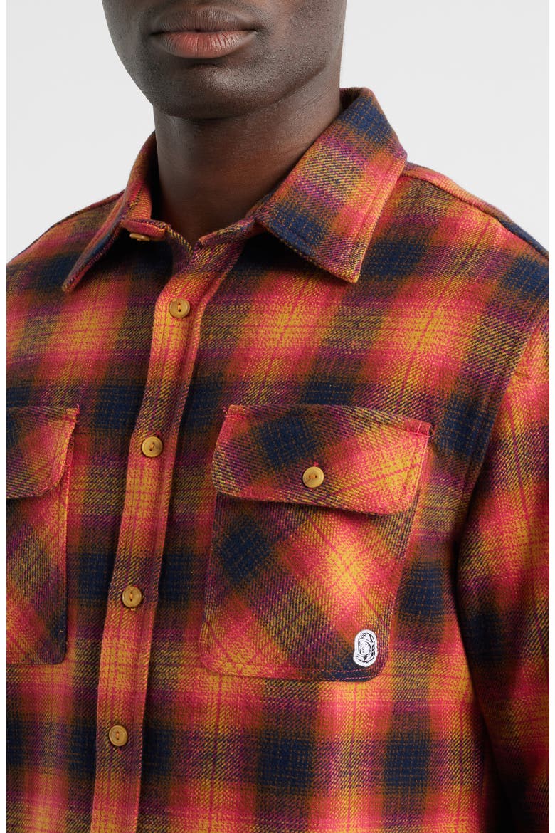 BB Curve Plaid Button-Up Shirt, Alternate, color, NAVY BLAZER