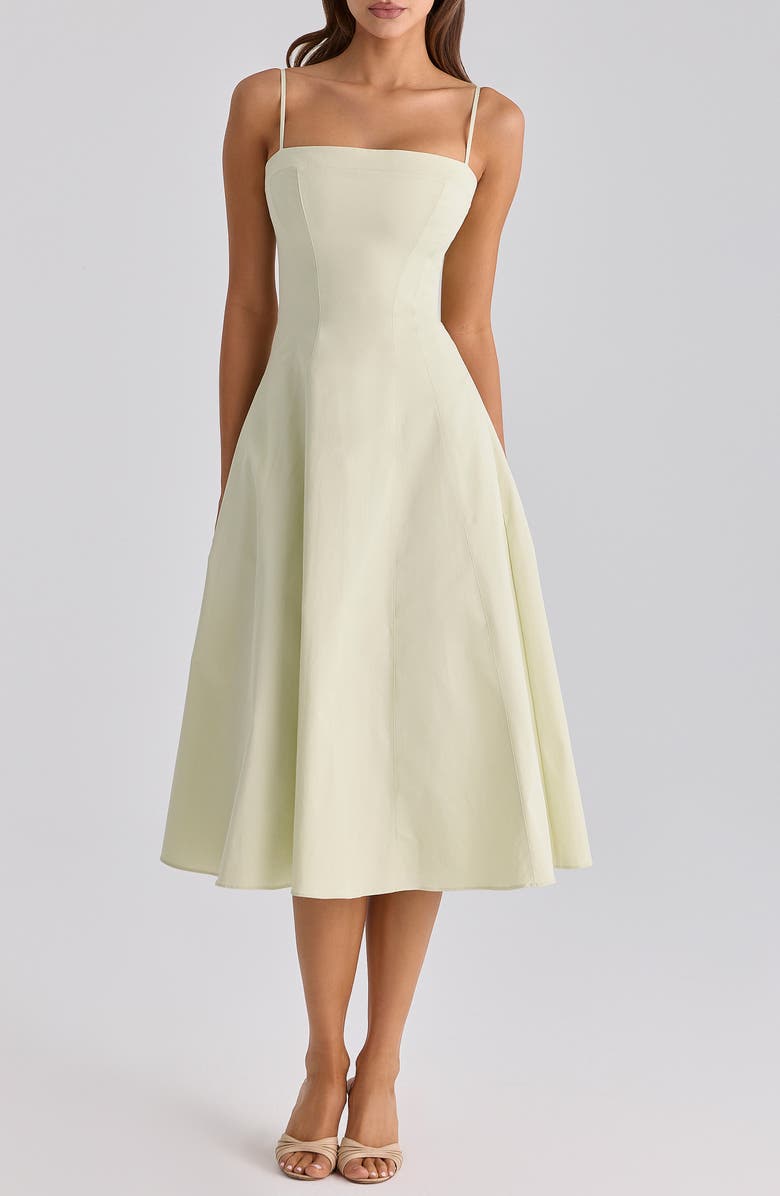HOUSE OF CB Dolly Seamed Midi Sundress, Alternate, color, Matcha Green