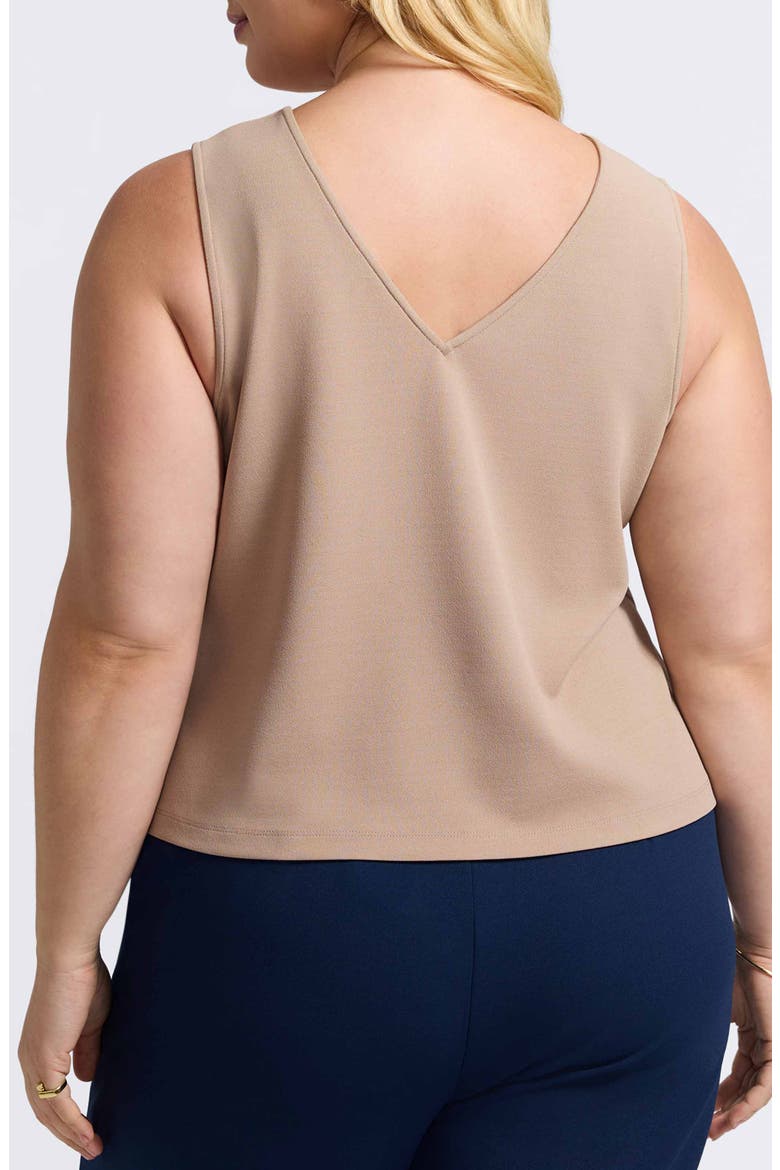 Callie Sleeveless Crepe Knit Top, Alternate, color, KHAKI