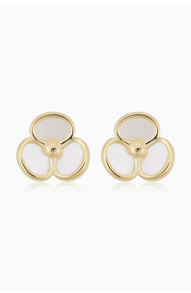 Oradina 14K Yellow Gold Petals of Pearl Studs, Main, color, Yellow Gold