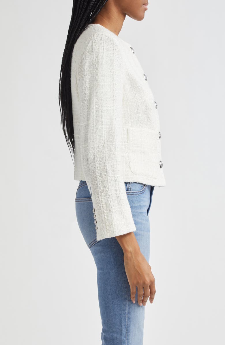 Veronica Beard Nathan Cotton Blend Tweed Jacket, Alternate, color, White