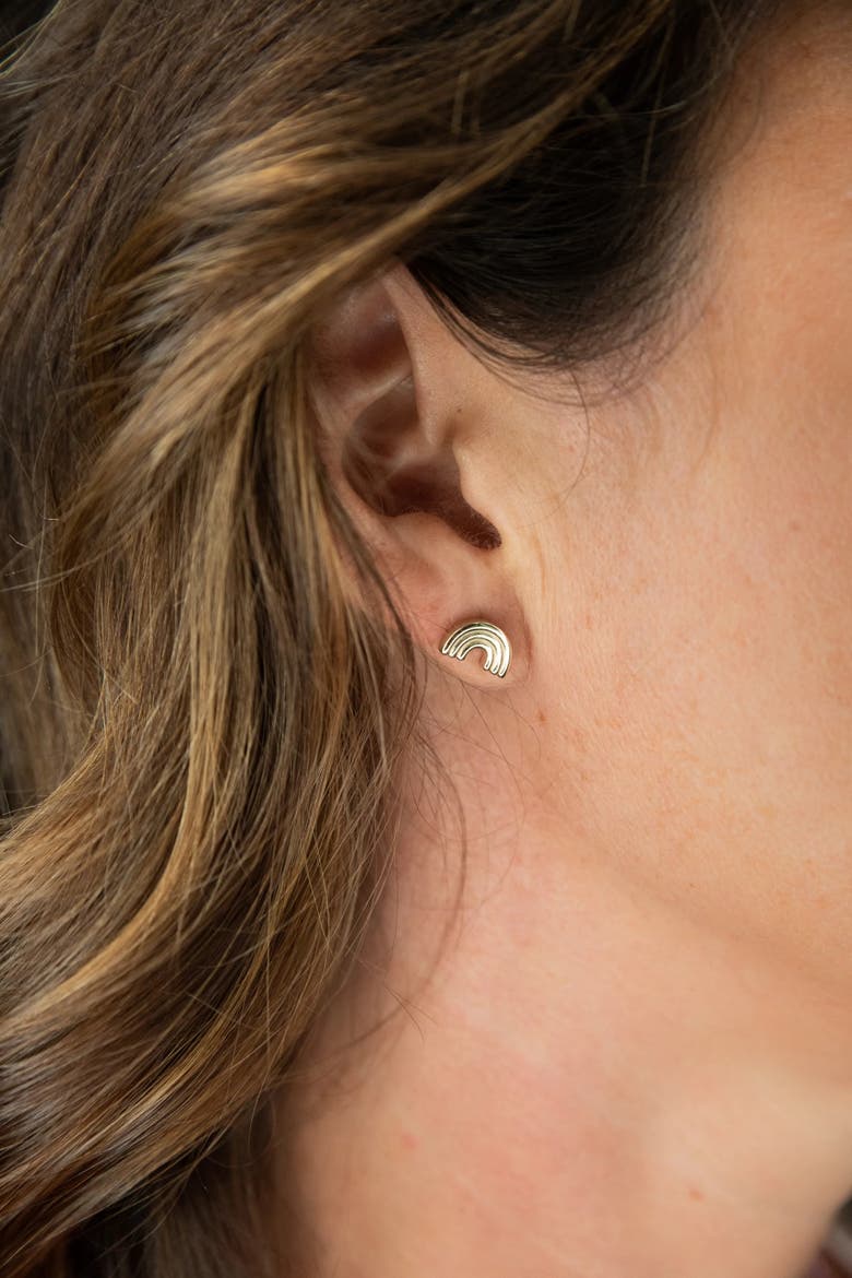 Mini Juju Rainbow Stud Earrings, Alternate, color, Gold