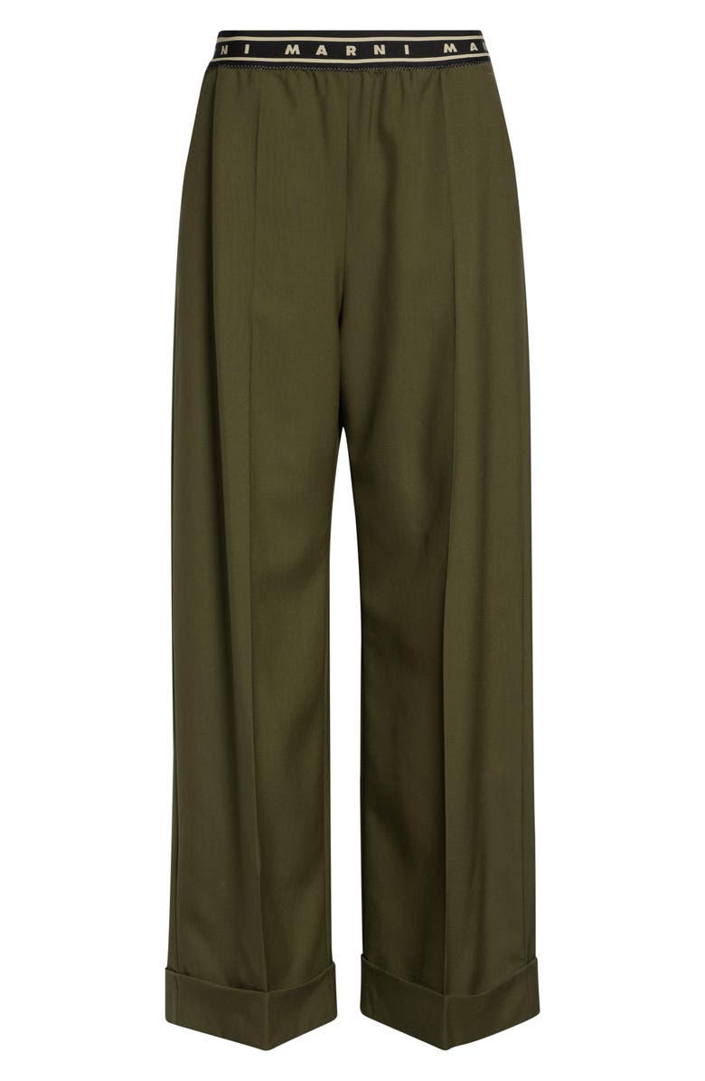 Marni Tropical Virgin Wool Straight Leg Pants, Alternate, color, 00V51dusty Olive