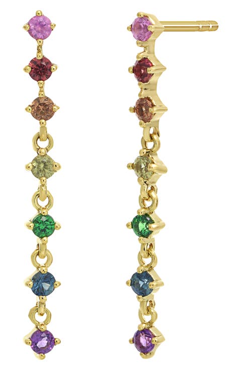 Iris Rainbow Sapphire Linear Drop Earrings (Nordstrom Exclusive)