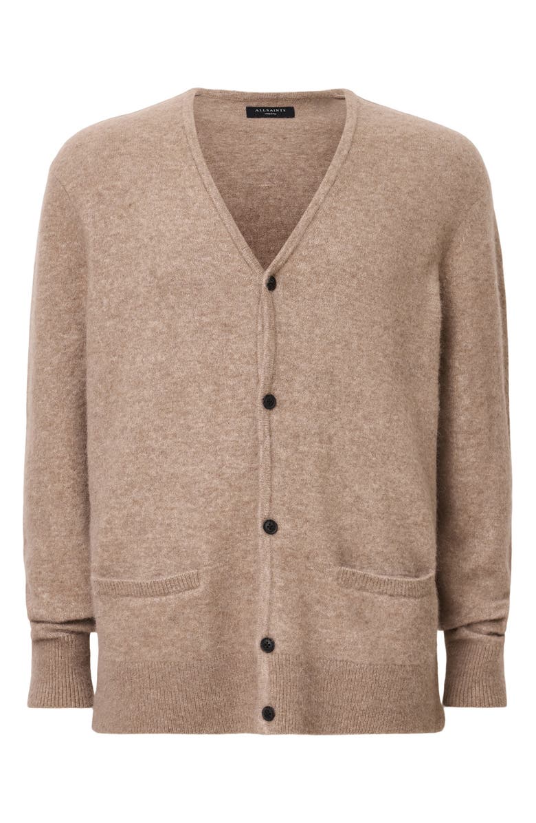 AllSaints Renn Merino Wool & Alpaca Blend Cardigan, Alternate, color, Wern Brown