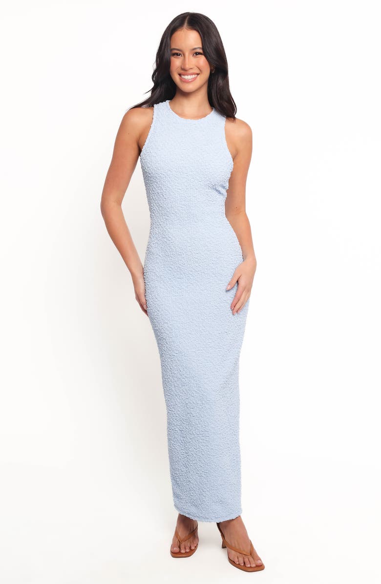 Petal & Pup Kristine Pucker Knit Body-Con Maxi Dress, Alternate, color, Soft Blue