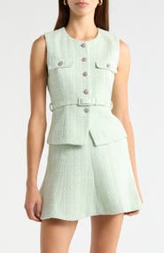 ASTR the Label Kelson Belted Tweed Vest