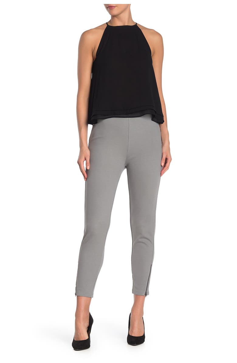Hue Ankle Zip Solid Leggings, Main, color,