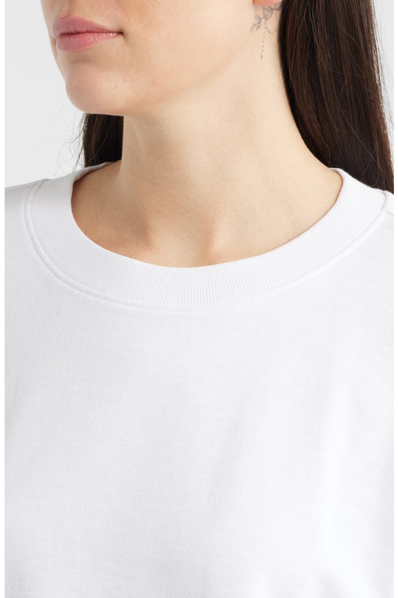 Organic Cotton Crop Sweatshirt, Alternate, color, WHITE