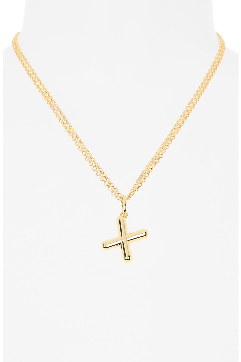 Lowercase Initial Bubble Pendant Necklace, Alternate, color, X- GOLD
