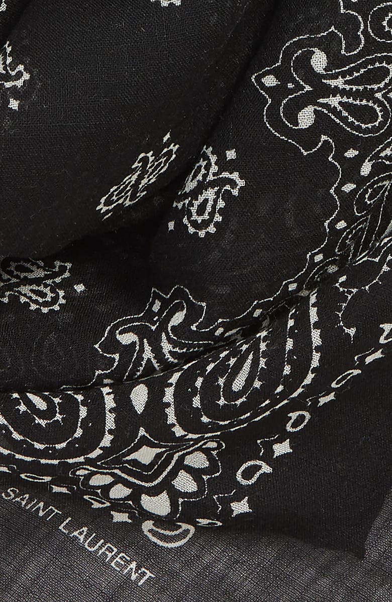 Saint Laurent Bandana Print Wool Scarf, Alternate, color,