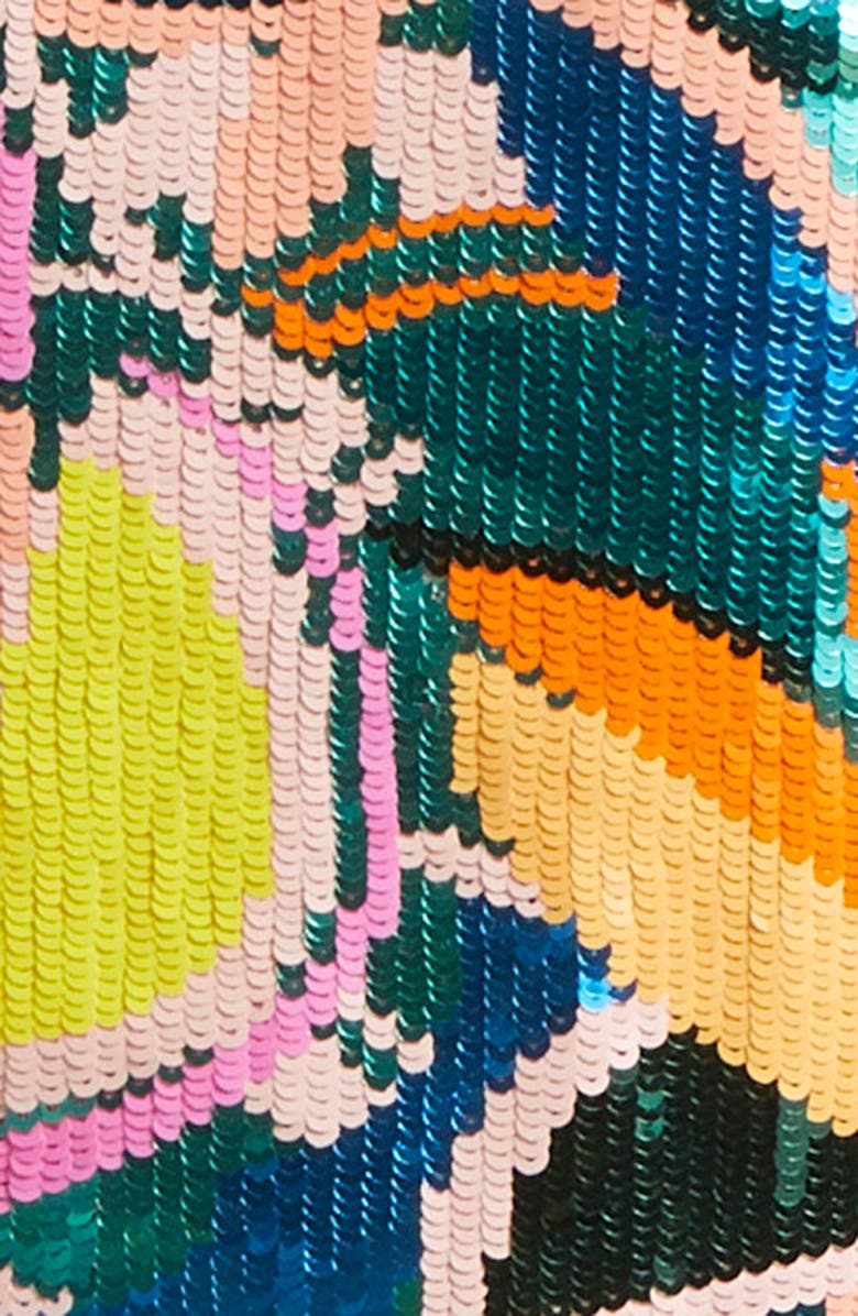 Ramy Brook Miller Tropical Sequin Minidress, Alternate, color, Royale Blue Sequin