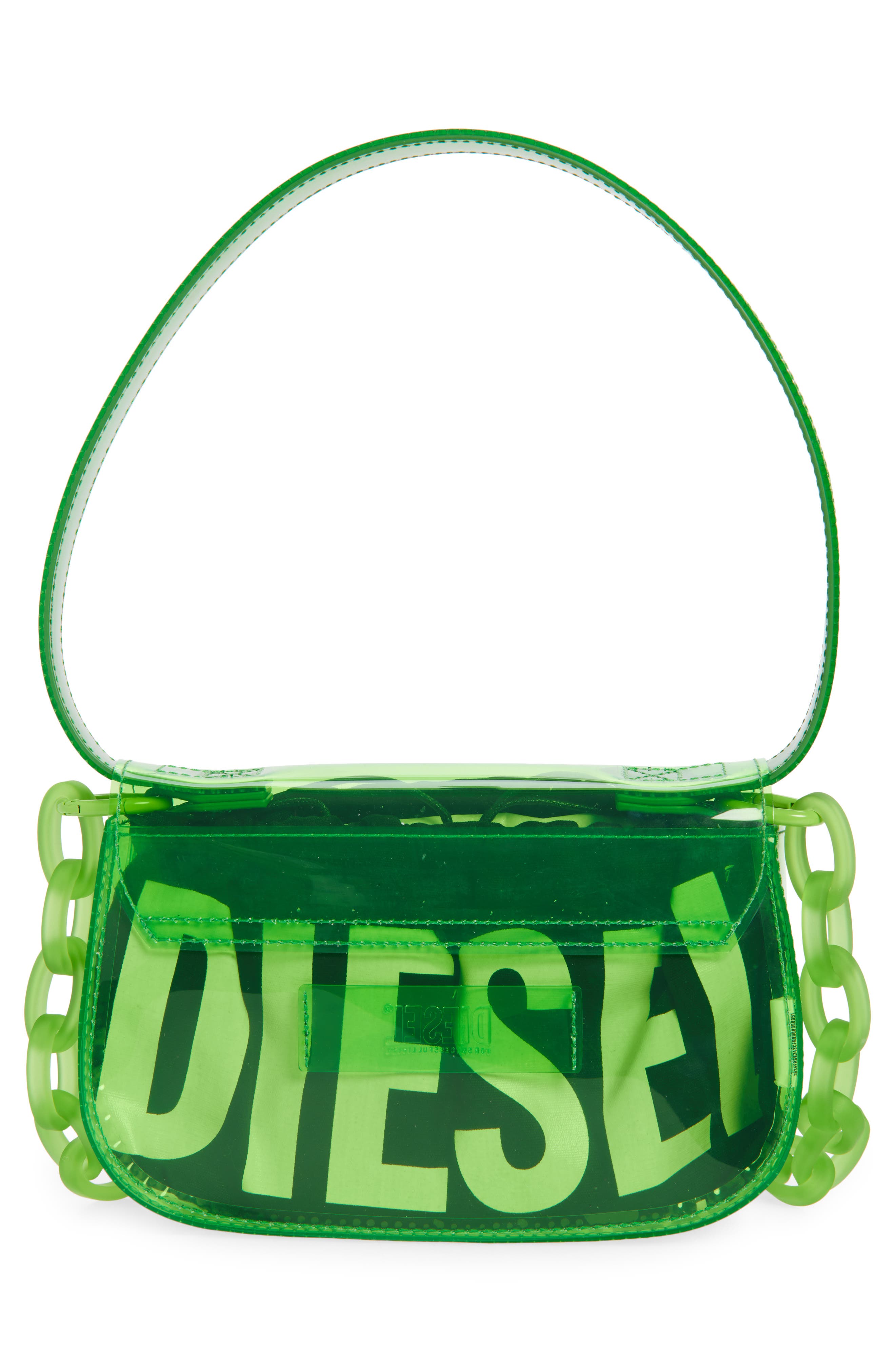 DIESEL<sup>®</sup> 1DR Logo Clear Shoulder Bag, Alternate, color, Green