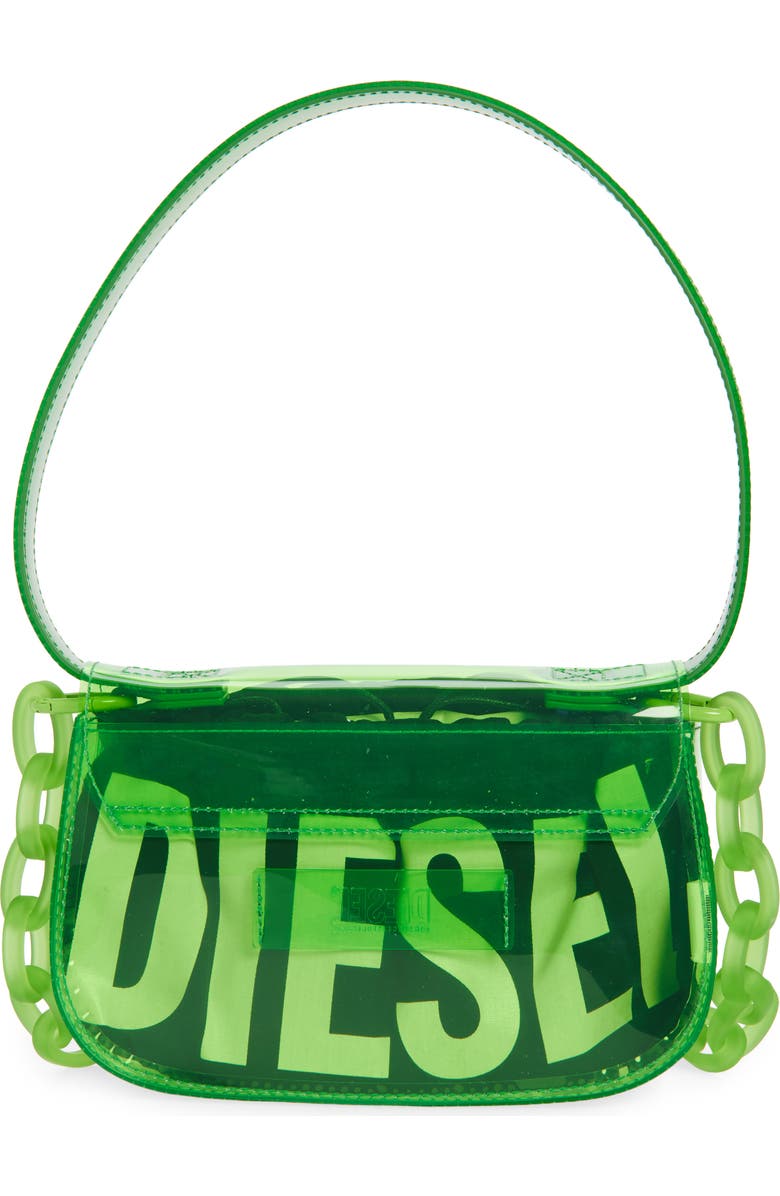 DIESEL<sup>®</sup> 1DR Logo Clear Shoulder Bag, Alternate, color, Green