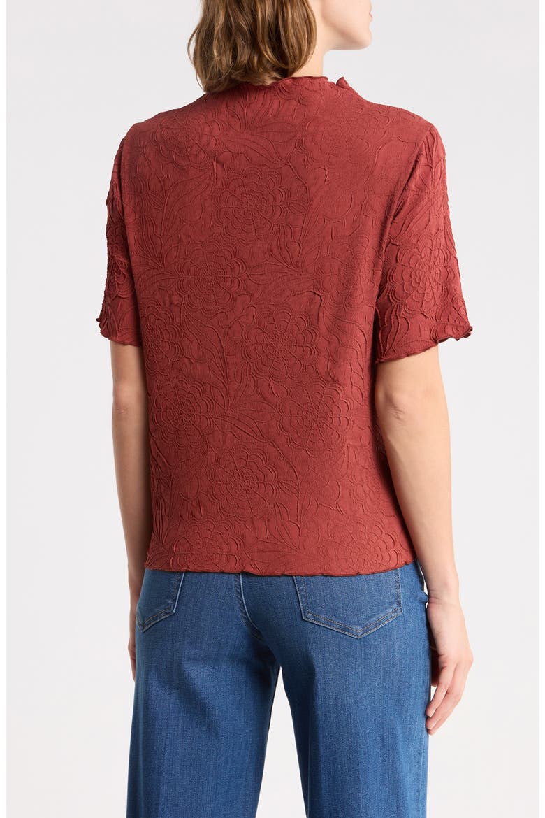 Floral Textured Knit Top, Alternate, color, RUSTIC CLAY