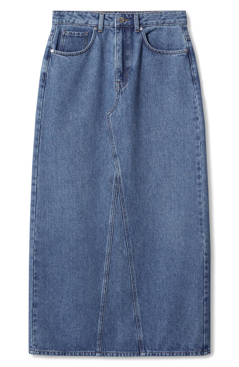 MANGO Denim Maxi Skirt, Alternate, color, 
