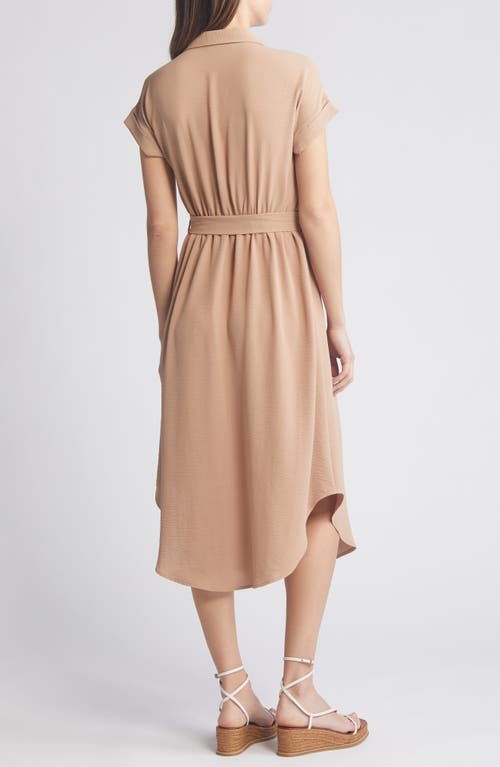 Zoe And Claire Belted Short Sleeve Shirtdress