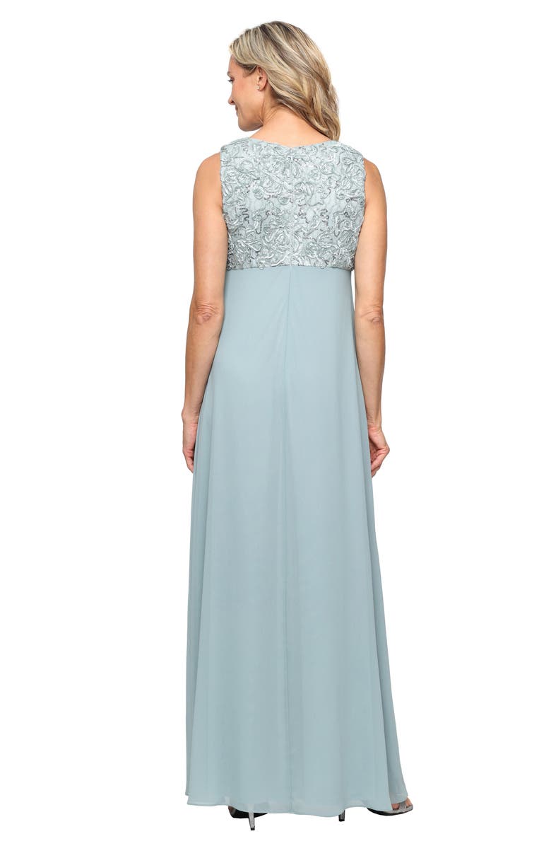 Alex Evenings Embellished Empire Waist Gown with Soutache Jacket, Alternate, color, 