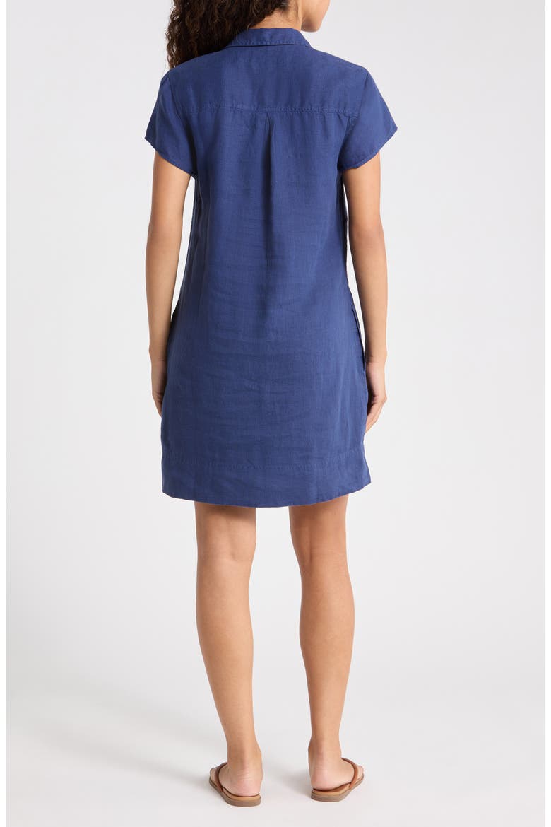 Two Palms Short Sleeve Linen Dress, Alternate, color, ISLAND NAVY