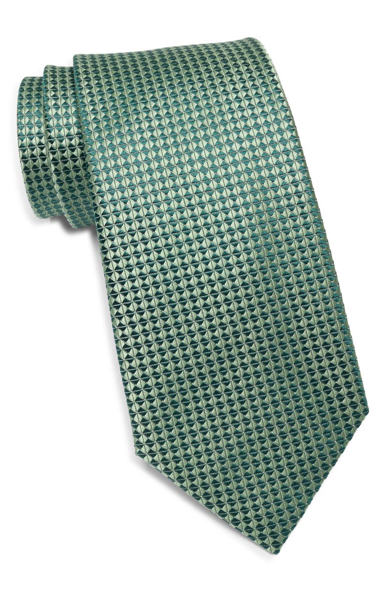 Duchamp Geometric Silk Tie, Main, color, Green