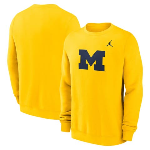 Men's Jordan Brand Maize Michigan Wolverines Primetime Fleece Pullover Sweatshirt