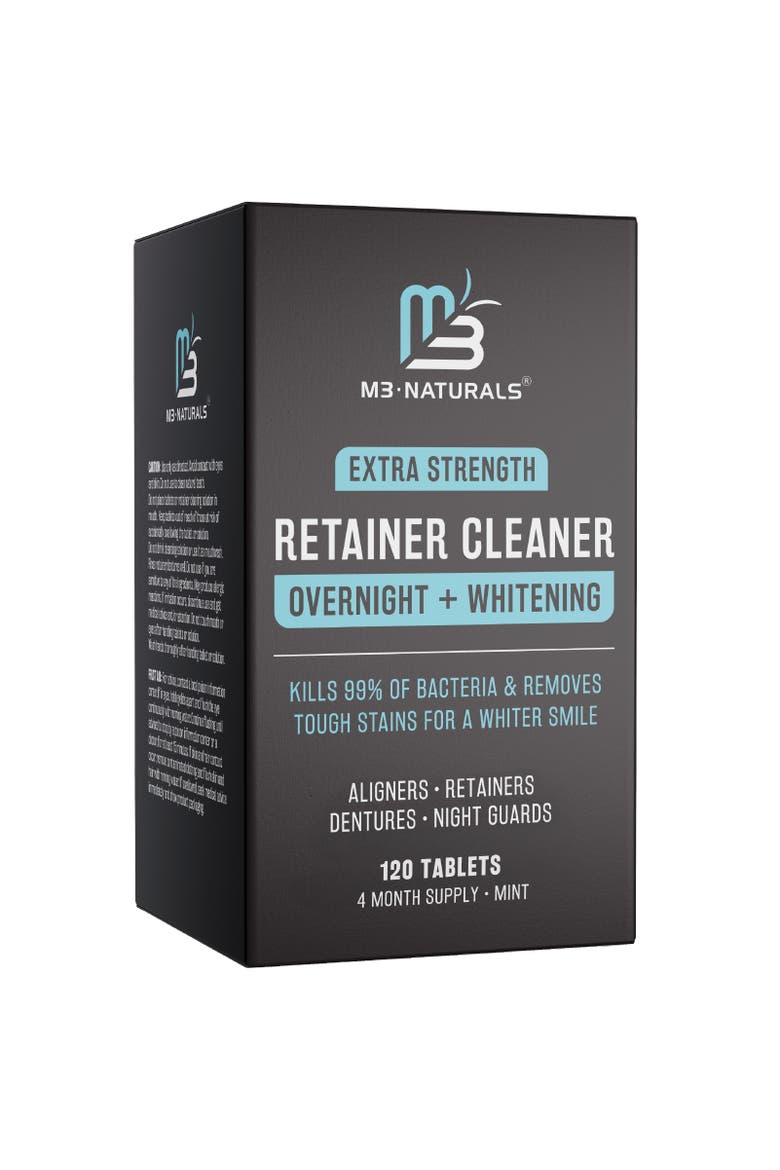 Overnight Retainer Cleaner Tablets with Whitening Formula, 120 Count, Main, color, No Colour