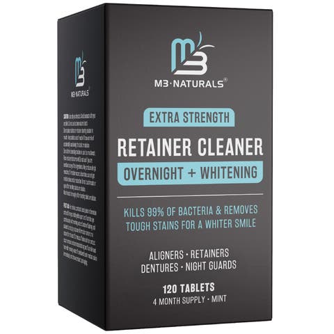 Overnight Retainer Cleaner Tablets with Whitening Formula, 120 Count