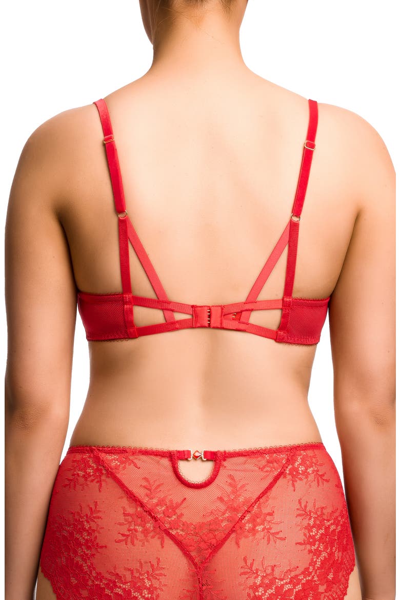 Floradora Underwire Balconette Bra, Alternate, color, FLAME