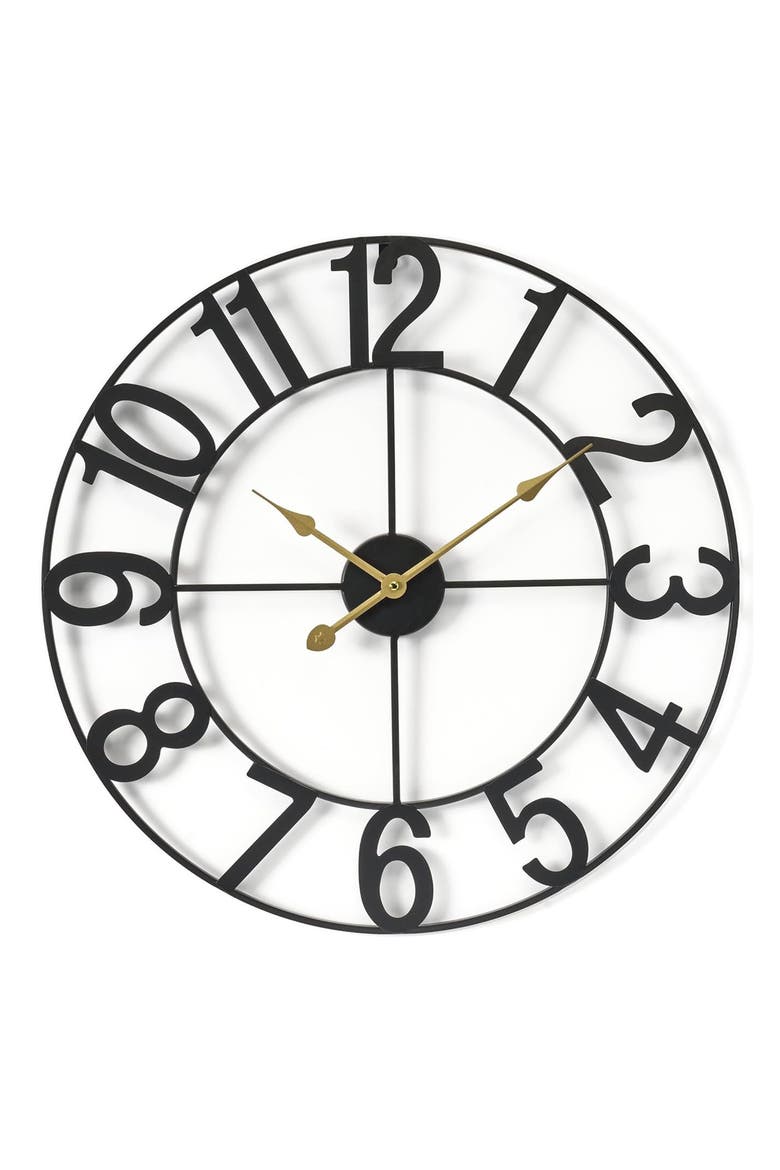 24 Inch Numeral Wall Clock, Main, color, BLACK