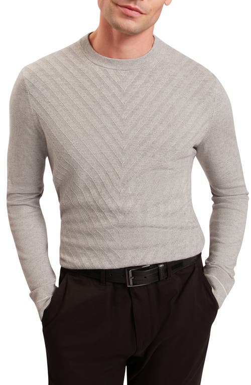 Ted Baker Corbin Chevron Stitch Crewneck Sweater In Gray