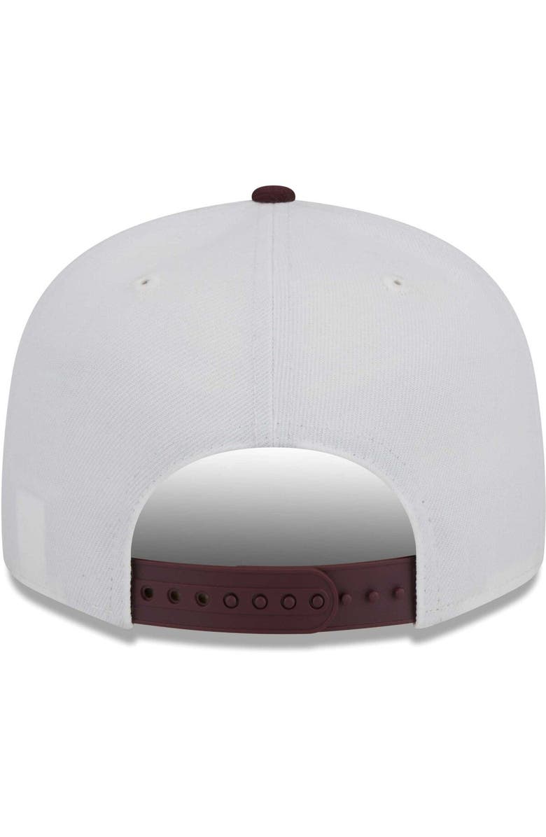 New Era Men's New Era White/Maroon Mississippi State Bulldogs Two-Tone Layer 9FIFTY Snapback Hat, Alternate, color, 