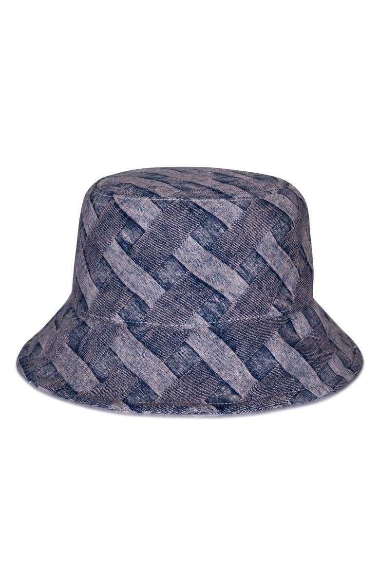 Kurt Geiger London Woven Denim Bucket Hat, Alternate, color,