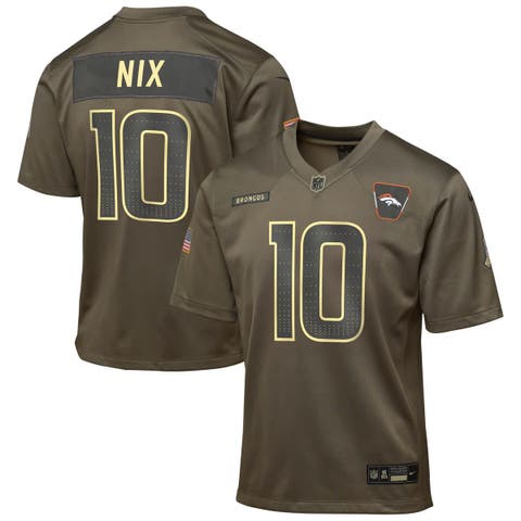 Youth Nike Bo Nix Olive Denver Broncos 2025 Salute to Service Game Jersey