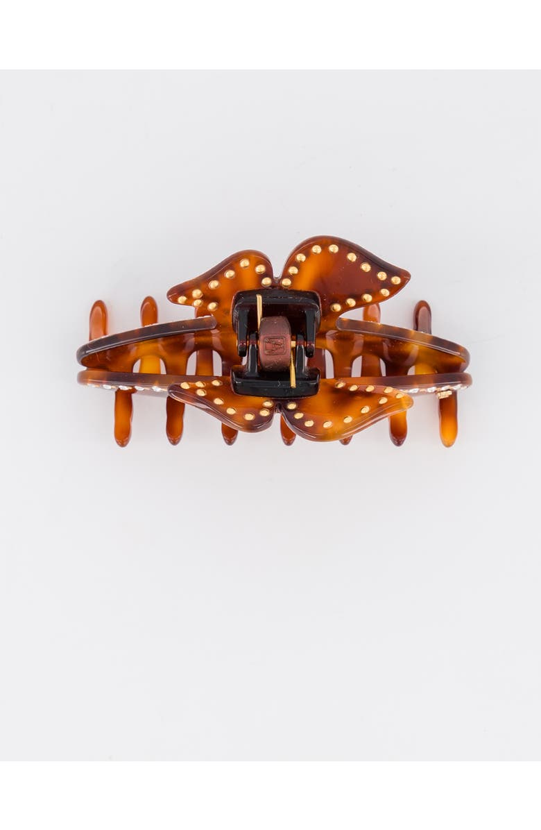 Alexandre de Paris Dore acetate and crystals hair clip, Alternate, color, Tortoiseshell