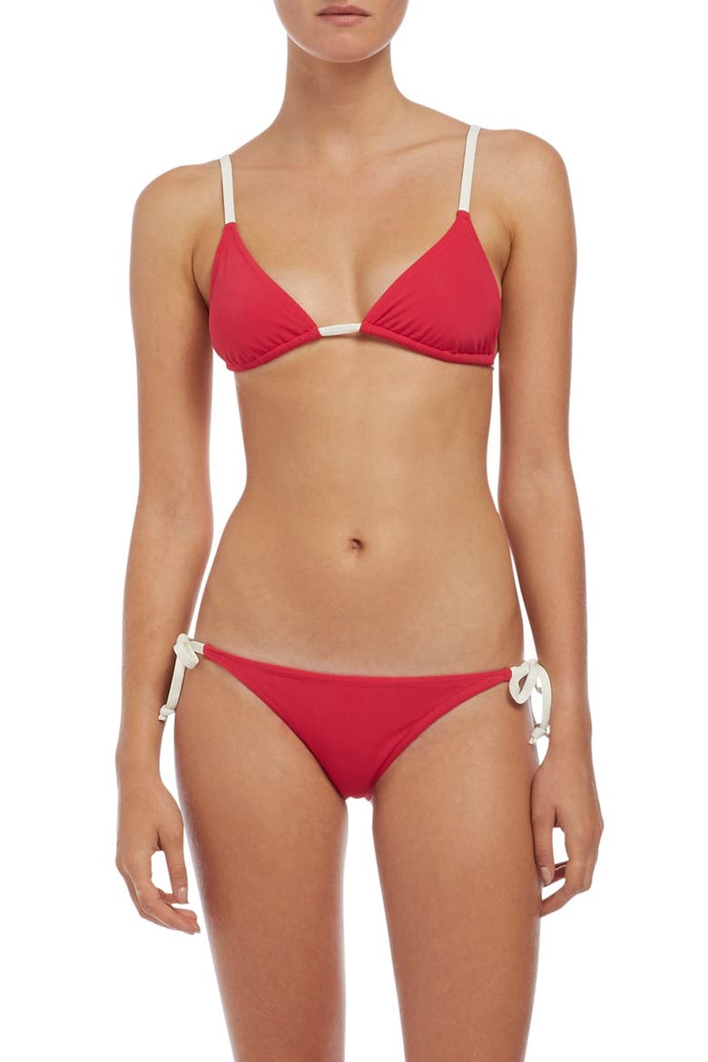 Side Tie Bikini Bottoms, Alternate, color, RASPBERRY CREAM