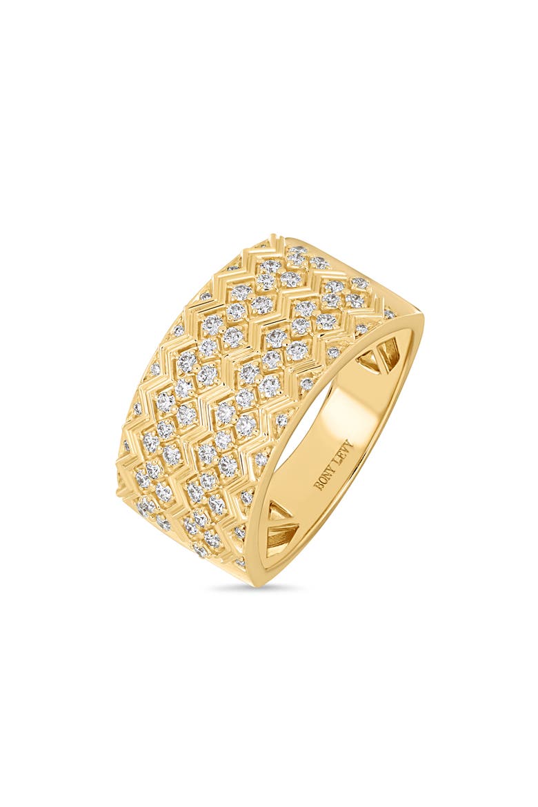 18K Gold Cleo Diamond Wide Ring (Online Trunk Show), Main, color, 18K YELLOW GOLD
