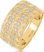 Bony Levy 18K Gold Cleo Diamond Wide Ring (Online Trunk Show)