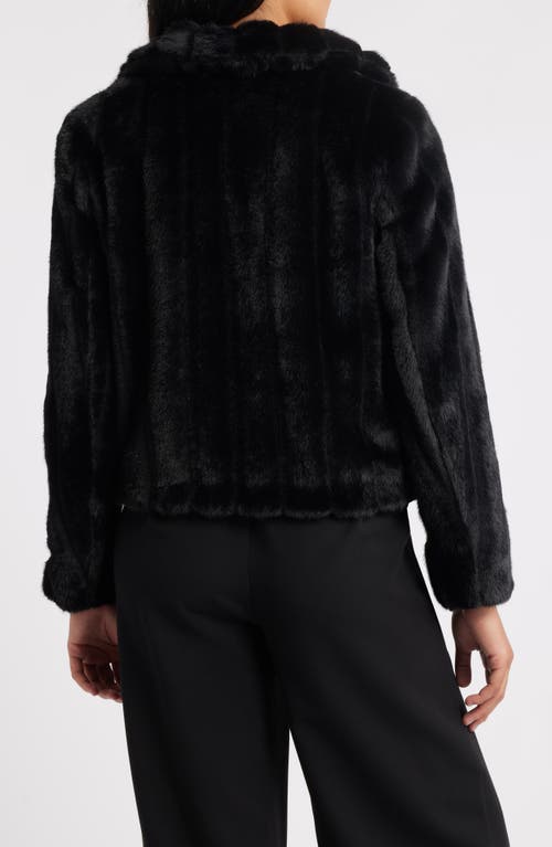 Anne Klein Faux Fur Jacket In Black