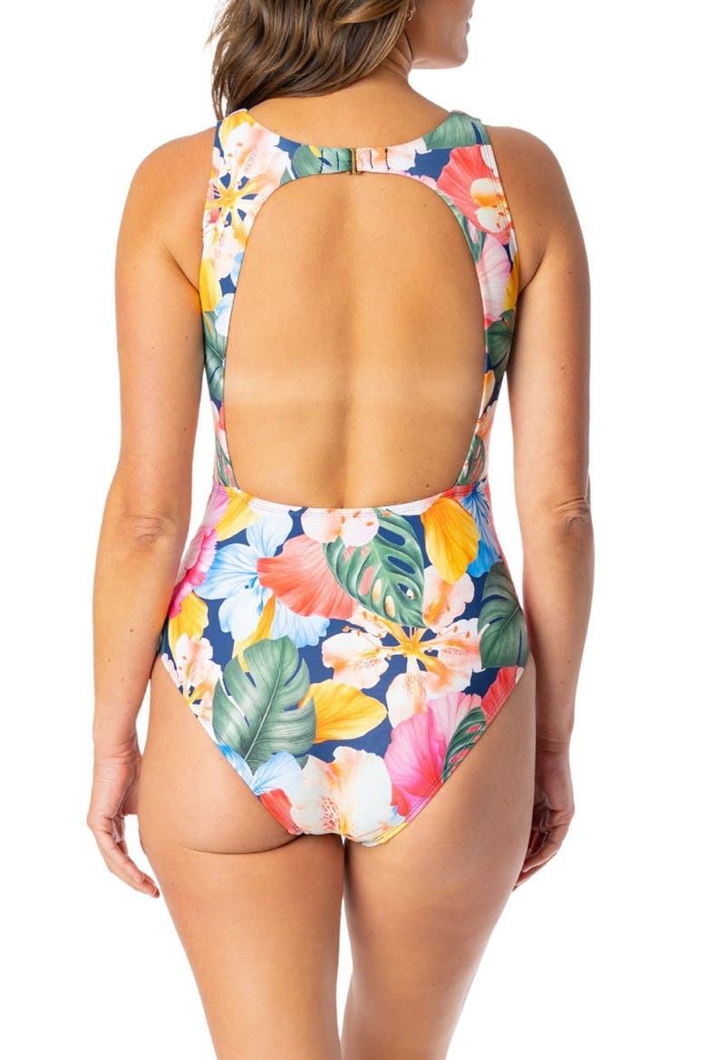 Farrah High Neck One-Piece Swimsuit, Alternate, color, PANTHEON BLUE